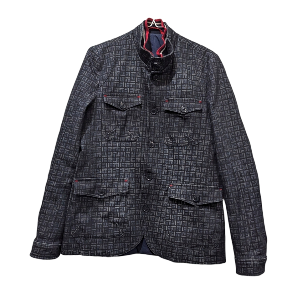 MONDO Men's Medium  Denim Printed Jacket